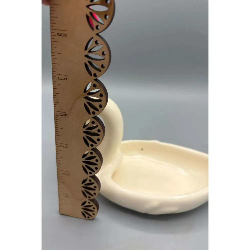1930s Weller Pottery Matte-Ivory Swan Dish